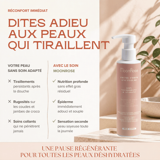 Crème Corps Onctueuse MoonRose (200 ml) — Soin Nourrissant & Apaisant Bio | Karité, Cacao, Aloe Vera & Extrait de Prune | Cosmos Natural - MoonRose