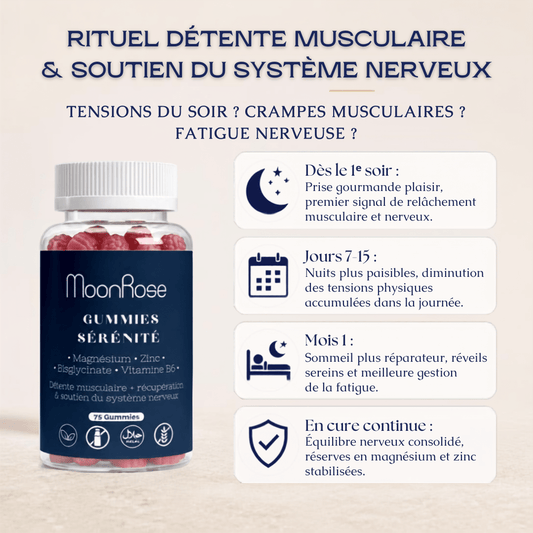 Gummies Sérénité - Magnésium, Zinc & Vitamine B6 - cure 1 mois - MoonRose