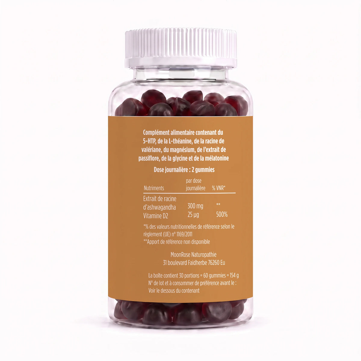 Gummies Sérénité & Équilibre Ashwagandha 300 mg & Vitamine D2 – 60 Gummies