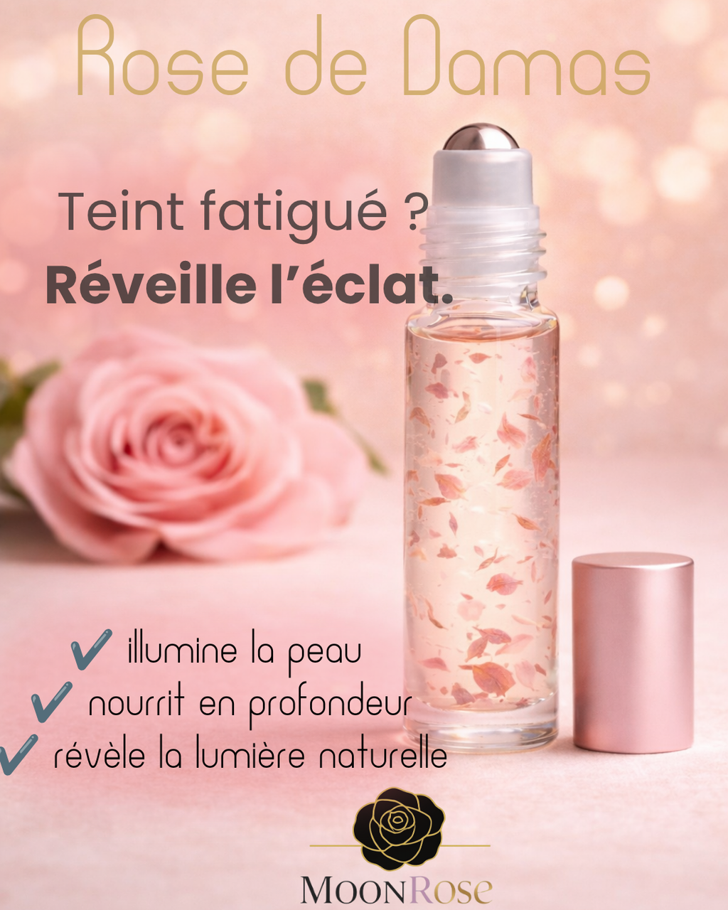 Damascus Rose Oil Roll-On for face – 10 ml