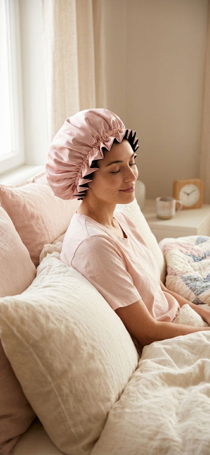 Bonnet de Nuit en Satin Premium – Protection & Soin Capillaire