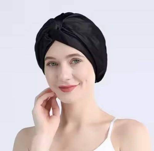 Bonnet en Soie de Mûrier | Turban Nuit Luxe