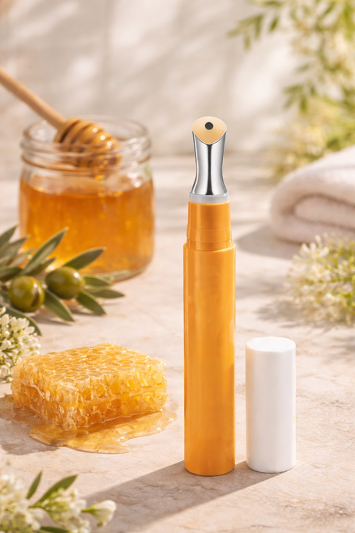 Baume à lèvres nourrissant MoonRose au miel, texture douce et réparatrice pour hydrater et protéger les lèvres.