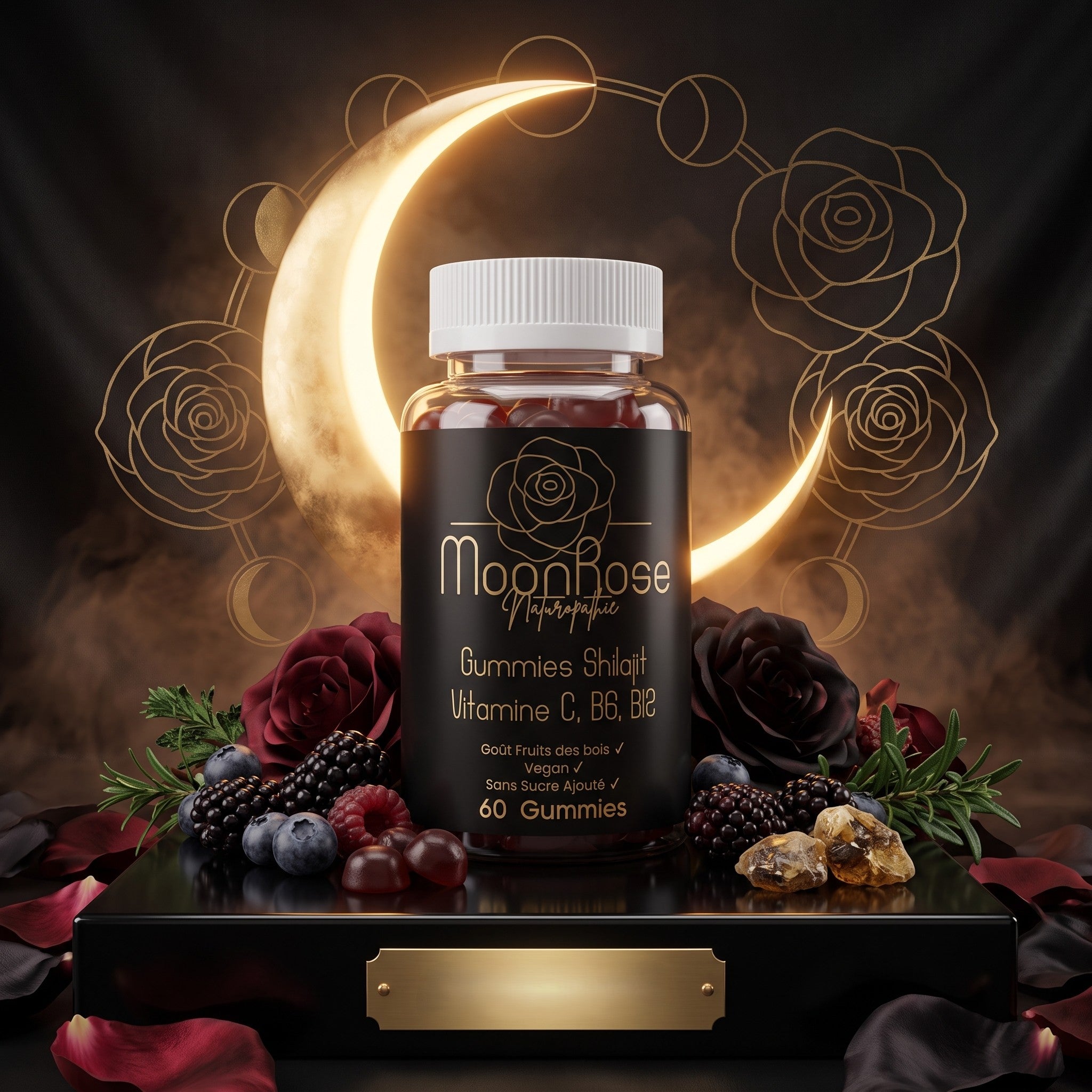 Gummies Vitalité & Tonus – Shilajit 1000mg + Vitamines C, B6, B12 – 60 gummies