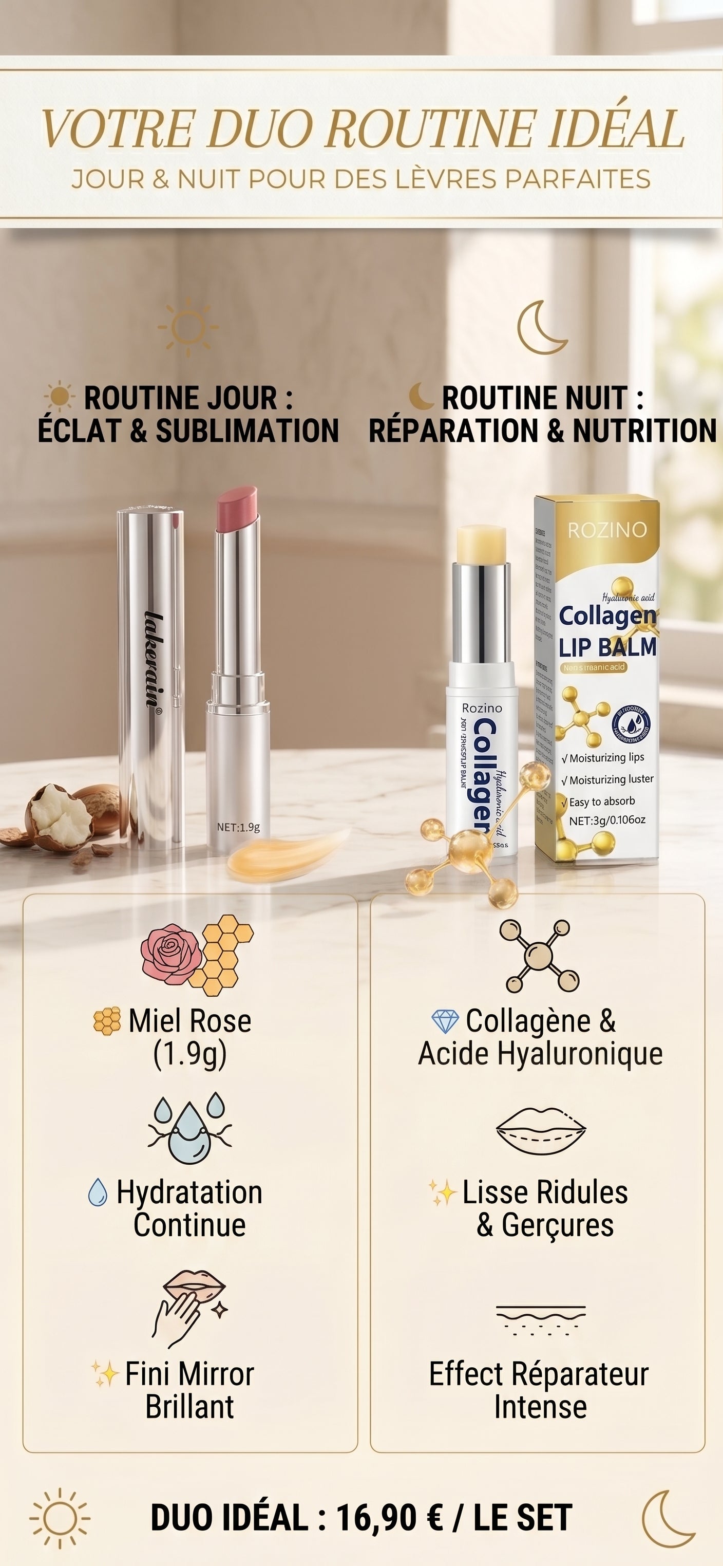 Repairing honey lip balm for chapped lips