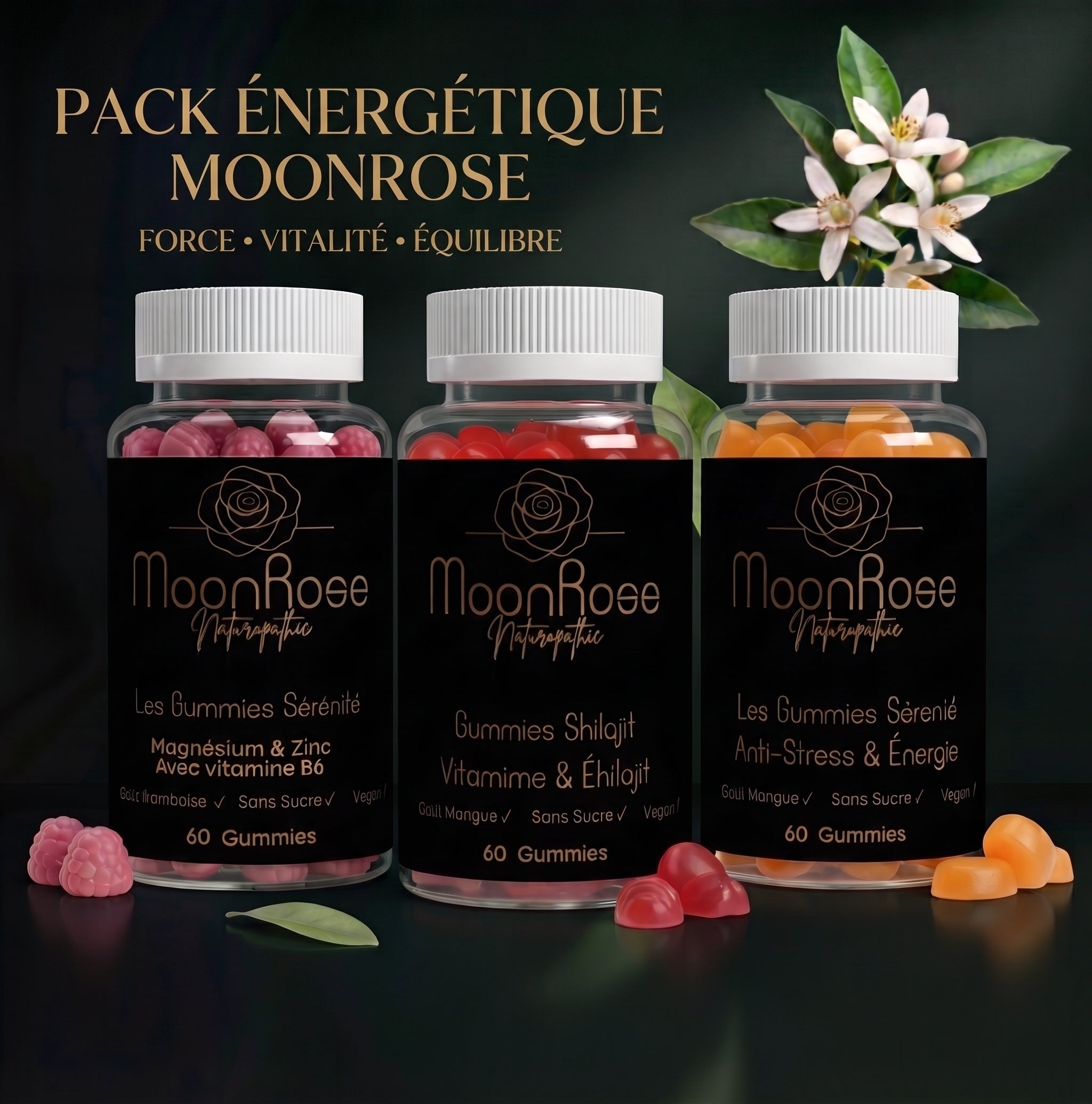 Pack Énergétique MoonRose – Force • Vitalité • Équilibre – 3 flacons