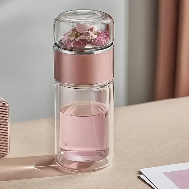 Tea infuser bottle - Double-walled glass