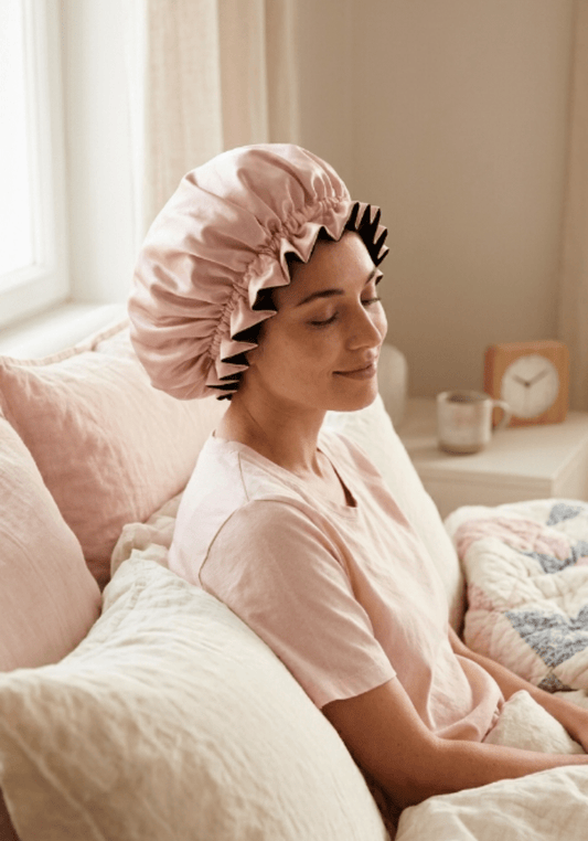 Bonnet de Nuit en Satin Premium — Protection & Soin Capillaire Nocturne - MoonRose