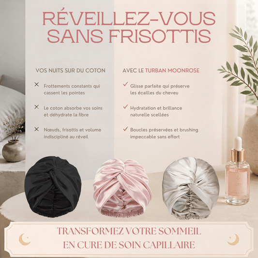 Bonnet en Soie de Mûrier Pure 19 Mommes — Turban de Nuit Double Couche Anti-Frisottis & Protection Capillaire Luxe - MoonRose