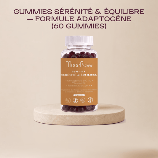 Gummies Sérénité & Équilibre Ashwagandha 300 mg & Vitamine D2 – 60 Gummies - MoonRose