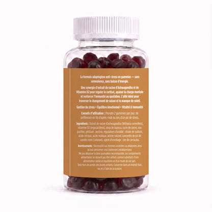 Gummies Sérénité & Équilibre Ashwagandha 300 mg & Vitamine D2 – 60 Gummies