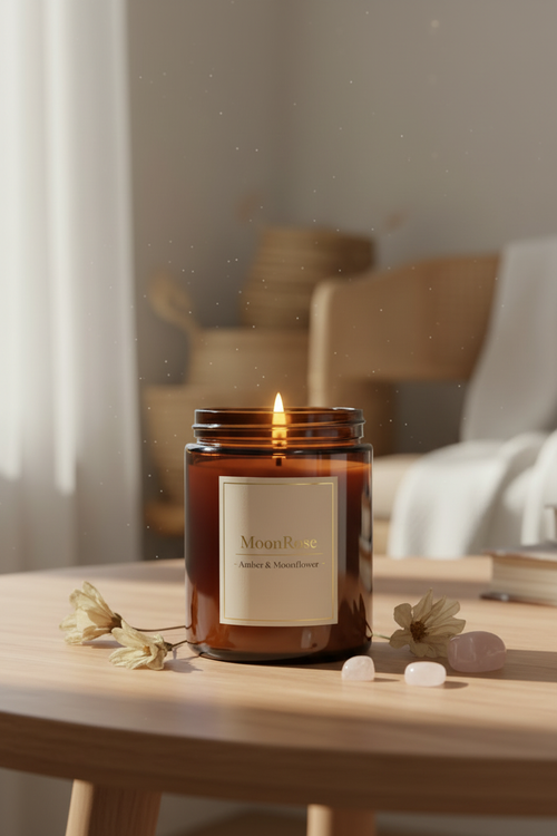 Bougie bien-être MoonRose – ambiance cocooning lumière douce