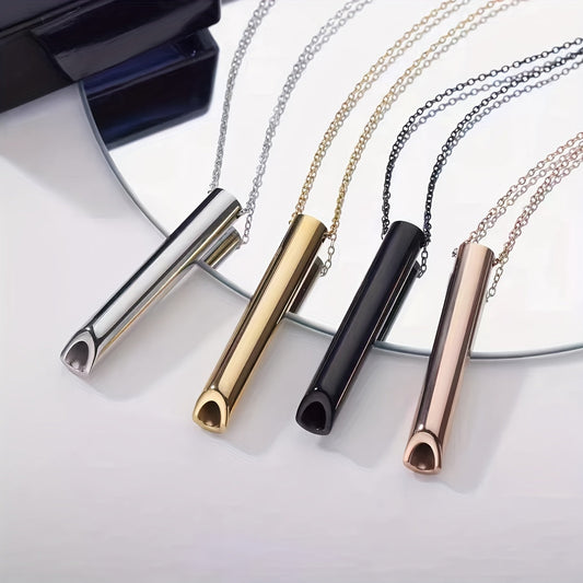 Collier de respiration anti stress MoonRose en or, conçu pour la respiration guidée immédiate et la relaxation.