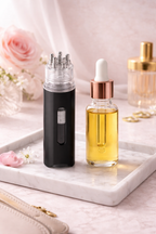 Duo soin cuir chevelu naturel MoonRose avec huiles essentielles à l'huile de nigelle, applicateur noir.