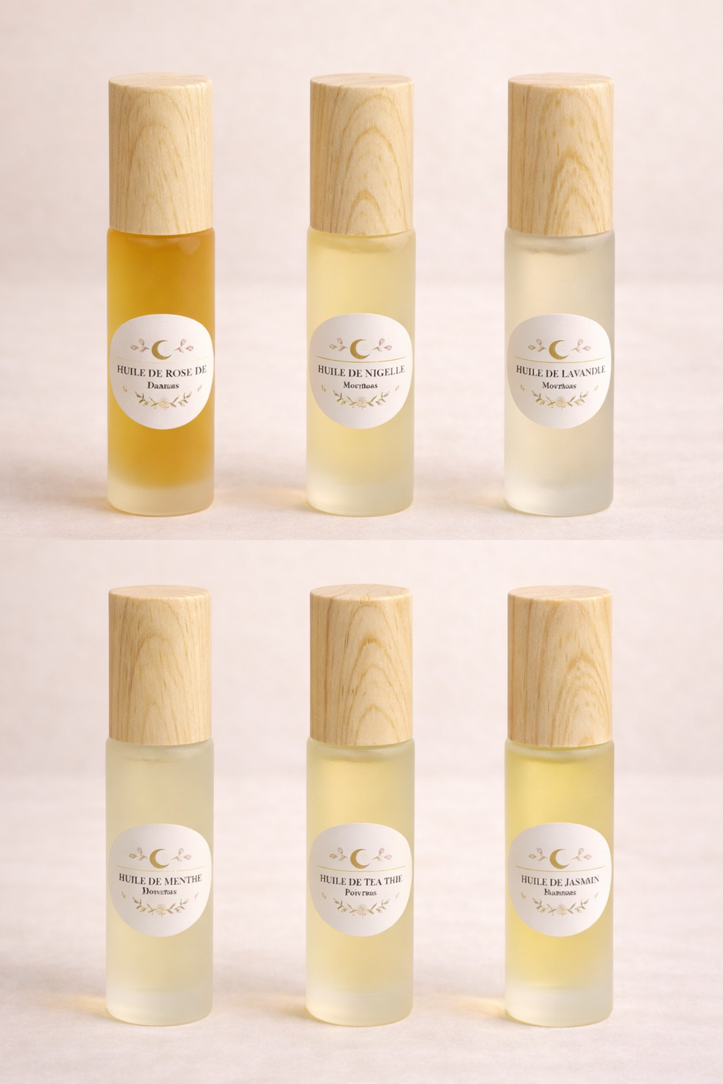 Roll-on Huile essentielle de Lavande visage MoonRose, flacon de 10 ml avec embout roll-on pour une application facile.