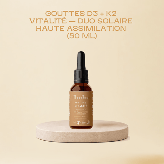 Vitamines D3 + K2 Vitalité - 1,700 Drops (1,000 I.U.) - 50ml - MoonRose